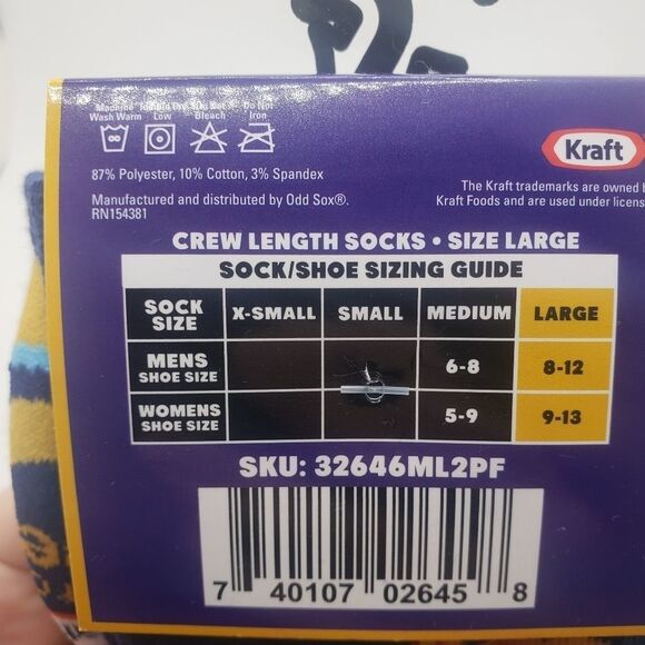 Kraft mac and cheese Dinosaur crew socks - Picture 6 of 6
